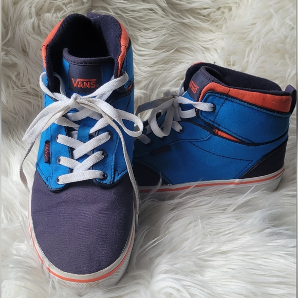 Vans Atwood Hi Canvas Blue/Orange Skate Kids Shoes Size 6 - Picture 4 of 7